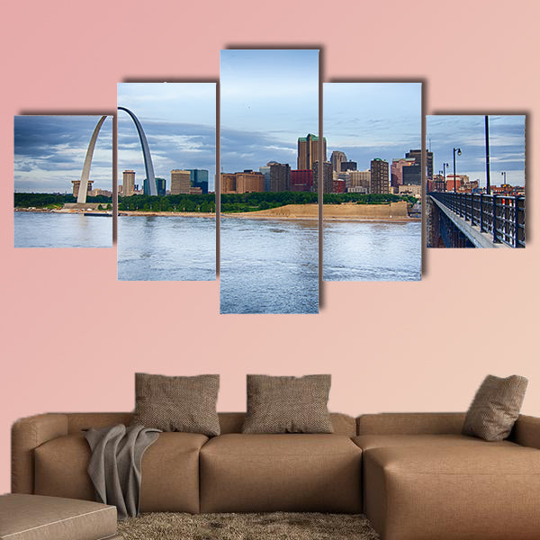 Early morning Cityscape of St. Louis skyline in Missouri state wall art
