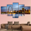 City of St. Louis skyline Image of St. Louis downtown Multi panel canvas wall art