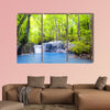 Erawan waterfall in Thailand Beautiful nature background Multi panel canvas wall art