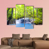 Erawan waterfall in Thailand Beautiful nature background Multi panel canvas wall art