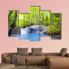 Erawan waterfall in Thailand Beautiful nature background Multi panel canvas wall art