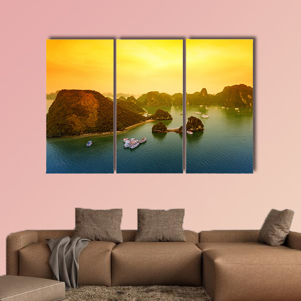 Alien Planet With planets Earth Moon and Mountains, multi panel canvas wall art