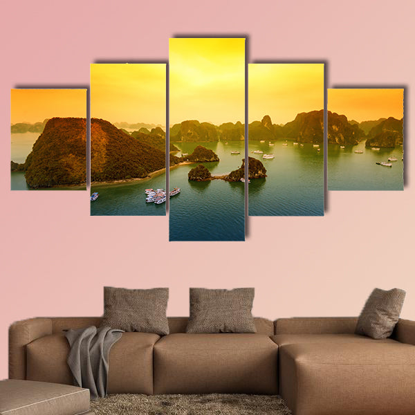 Alien Planet With planets Earth Moon and Mountains, multi panel canvas wall art
