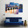 West Palm Beach at Night, Florida, United States multi panel canvas wall art