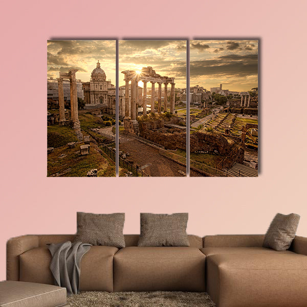 Famous Roman ruins in Rome multi panel canvas wall art