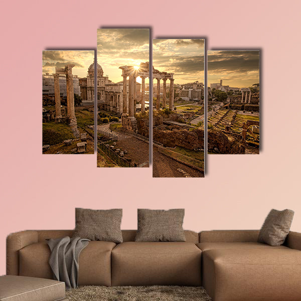 Famous Roman ruins in Rome multi panel canvas wall art