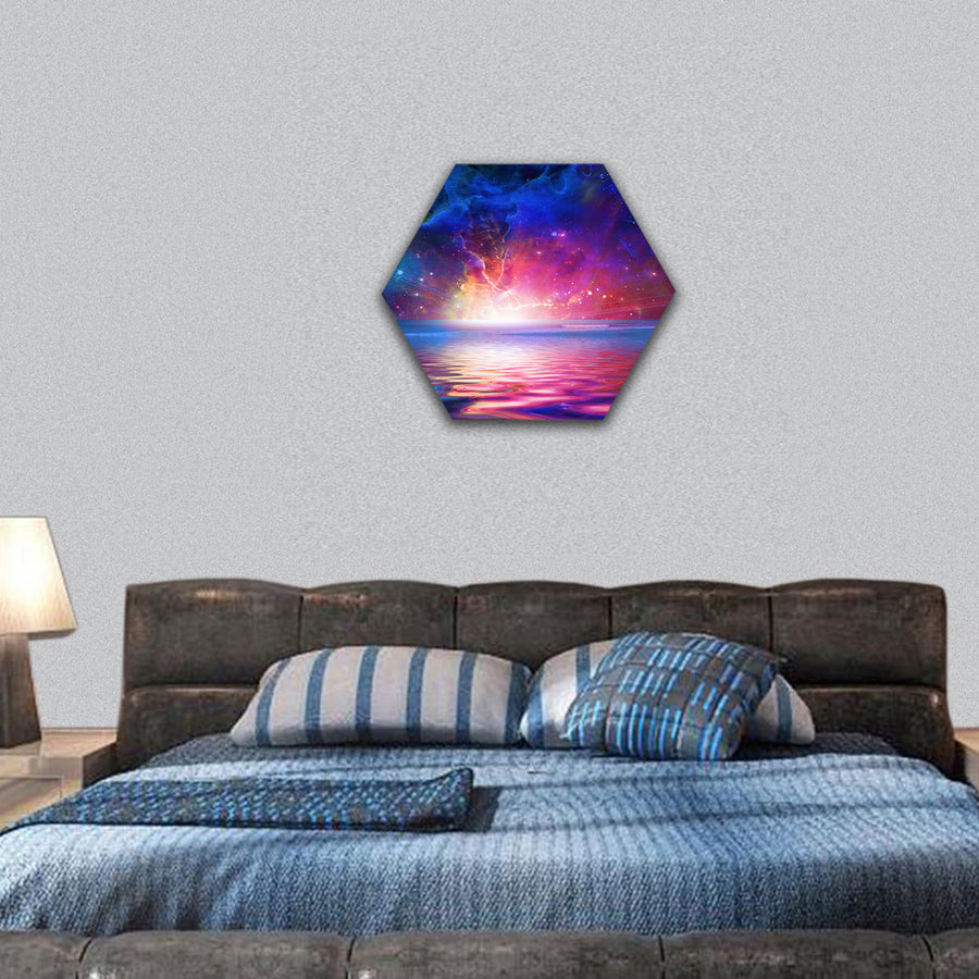 Surreal Sea hexagonal canvas wall art