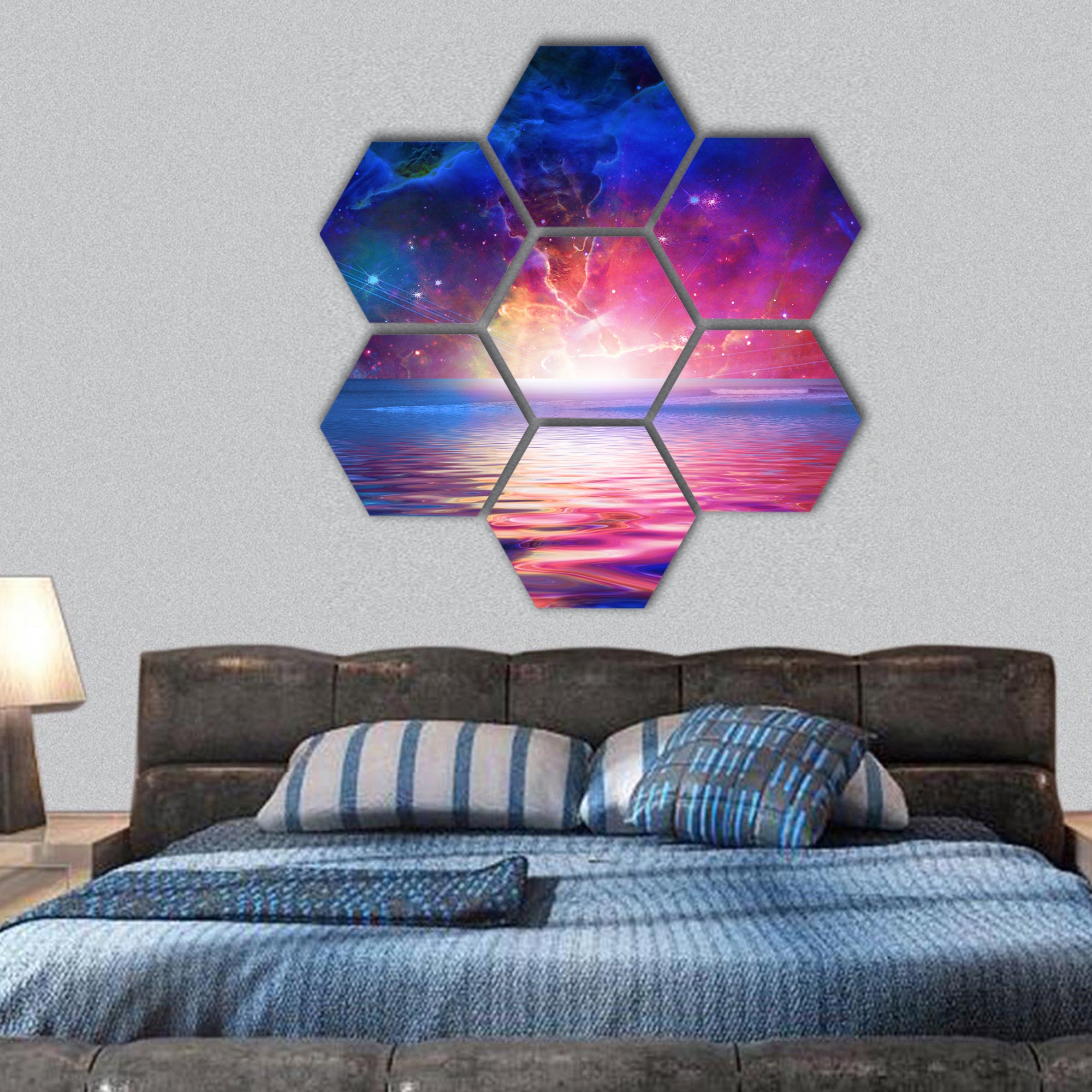 Surreal Sea hexagonal canvas wall art
