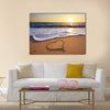 Heart on beach. Romantic composition. multi panel canvas wall art