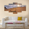 Heart on beach. Romantic composition. multi panel canvas wall art