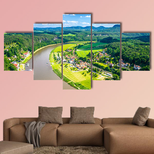 Saxon Switzerland natural reserve near Dresden, Germany Multi panel canvas wall art