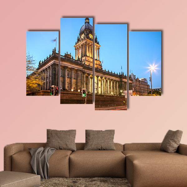 Leeds Town Hall in the city centre of Leeds England multi panel canvas wall art