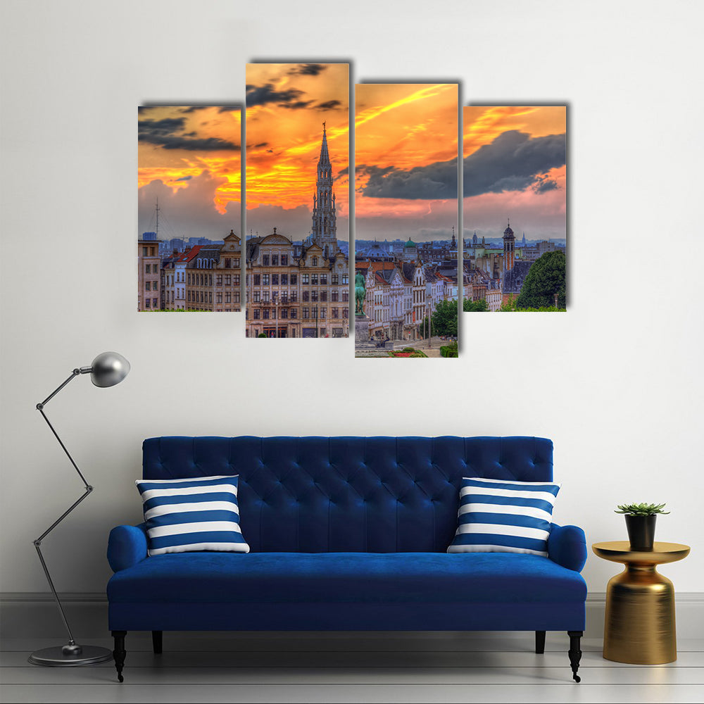 View of Brussels city center Multi panel canvas wall art