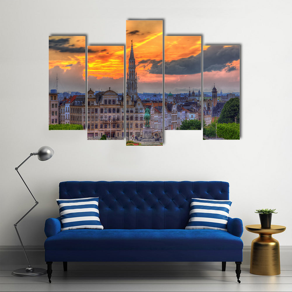 View of Brussels city center Multi panel canvas wall art