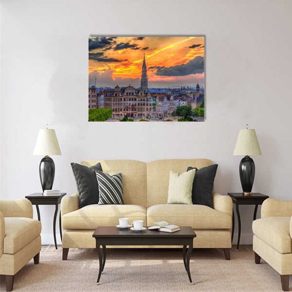 View of Brussels city center Multi panel canvas wall art