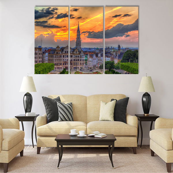 View of Brussels city center Multi panel canvas wall art