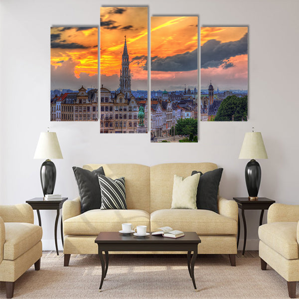 View of Brussels city center Multi panel canvas wall art