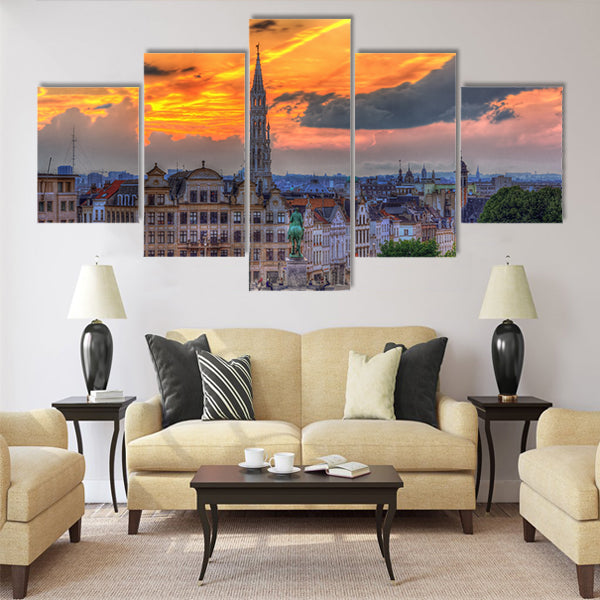 View of Brussels city center Multi panel canvas wall art