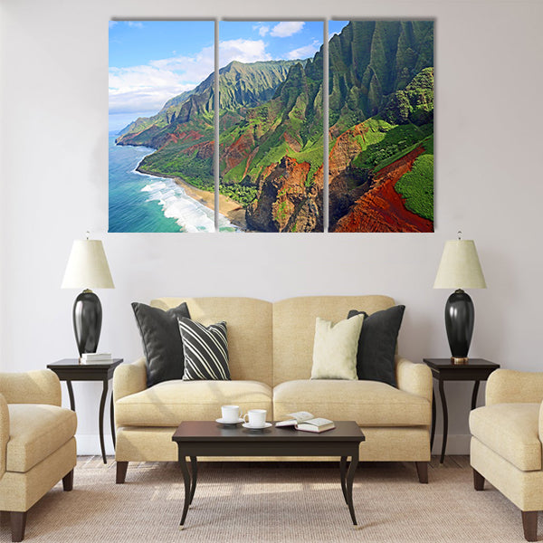 Na Pali Coast, Kauai, Hawaii Multi Panel Canvas Wall Art