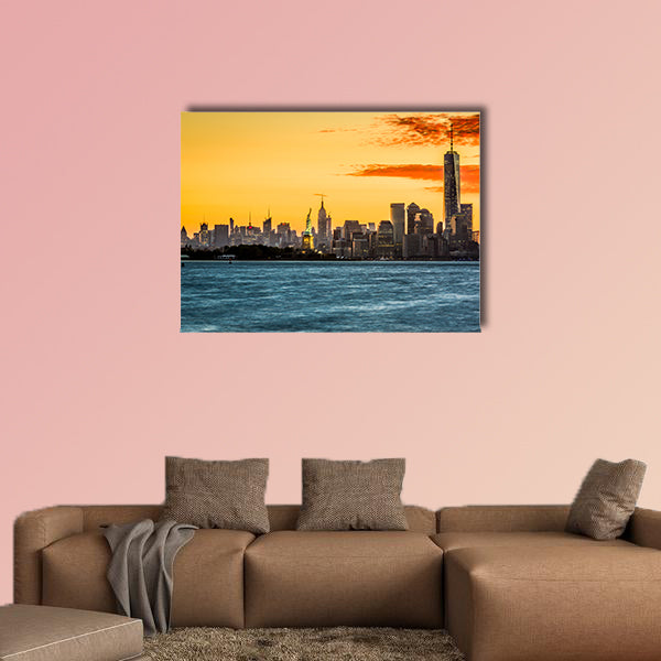 Sunrise over the Manhattan Island multi panel canvas wall art