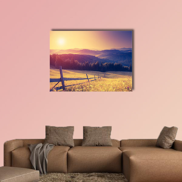 Fantastic sunny hills under morning sky, Ukraine, Europe Multi panel canvas wall art