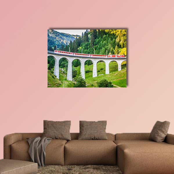Swiss railway in the Switzerland multi panel canvas wall art