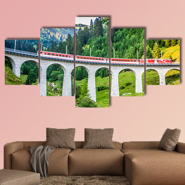 Swiss railway, Switzerland multi panel canvas wall art