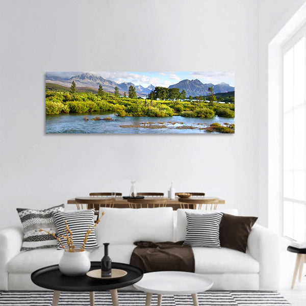 Lakes of Glacier national park Panoramic Canvas Wall Art