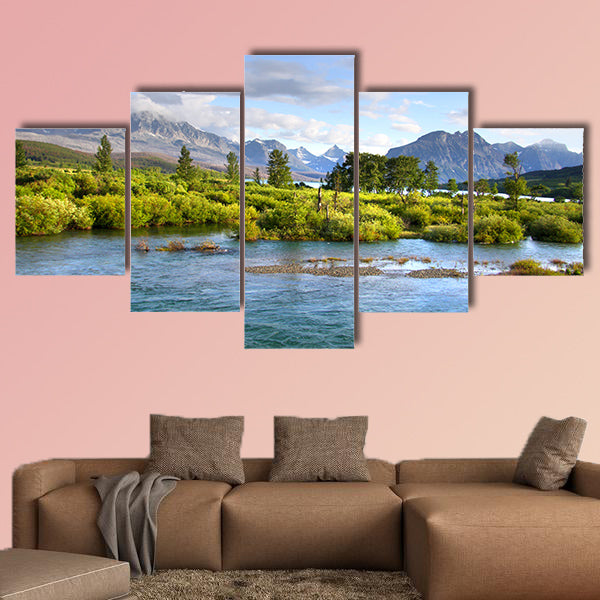 Lakes of Glacier national park multi panel canvas wall art