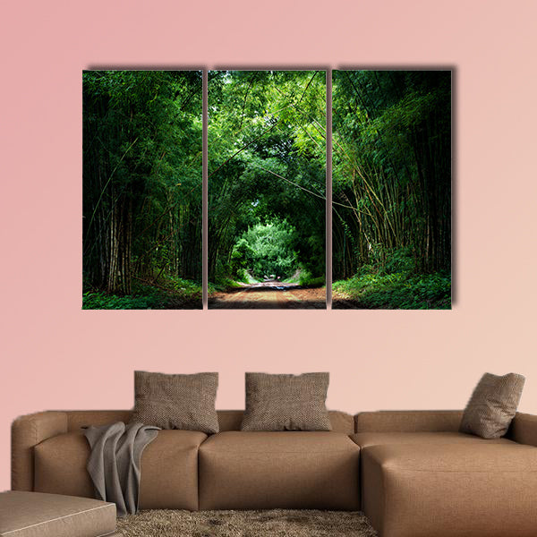 Road with Bamboo multi panel canvas wall art