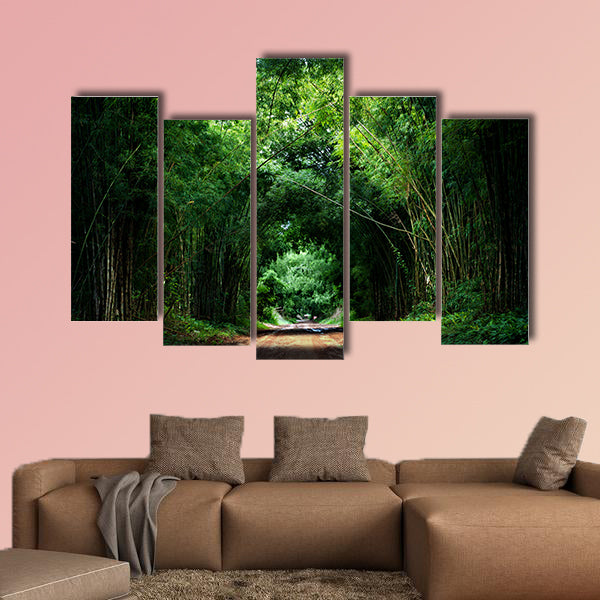 Road with Bamboo multi panel canvas wall art