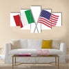 American and Italian flags Multi panel canvas wall art