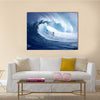 A Wave Surfing At The Sea, Great Port, Multi Panel Canvas Wall Art