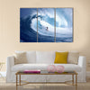 A Wave Surfing At The Sea, Great Port, Multi Panel Canvas Wall Art