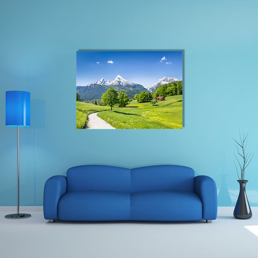 The Idyllic summer landscape in the Alps, Nationalpark Berchtesgadener Land, Bavaria, Germany Multi Panel Canvas Wall Art