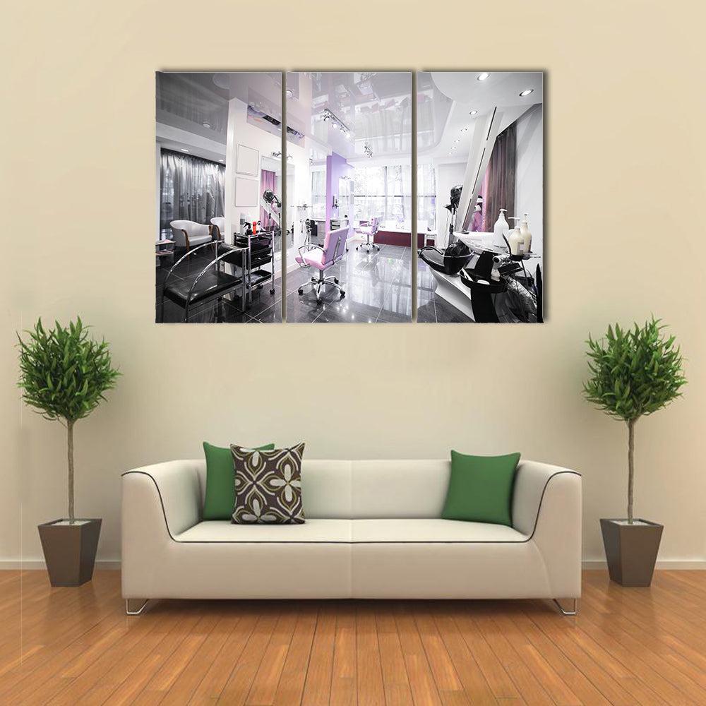 Brand New Interior of European beauty salon Multi Panel Canvas Wall Art