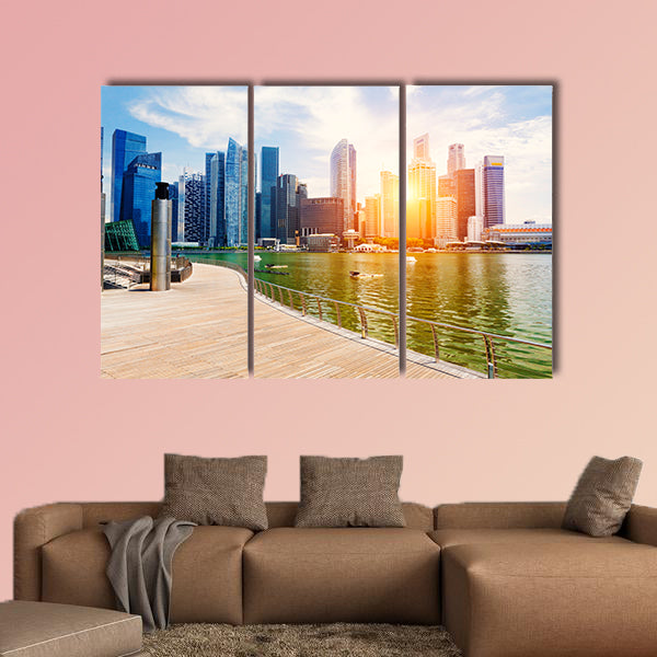 Singapore city skyline at day multi panel canvas wall art