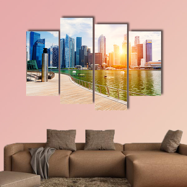 Singapore city skyline at day multi panel canvas wall art