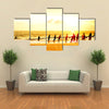 Local Fishermen Pull Net From The Ocean In Hikkaduwa, Sri Lanka Multi Panel Canvas Wall Art