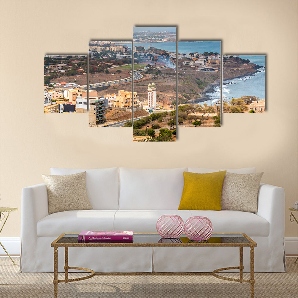 Aerial view of the city of dakar, Senegal Multi panel canvas wall art
