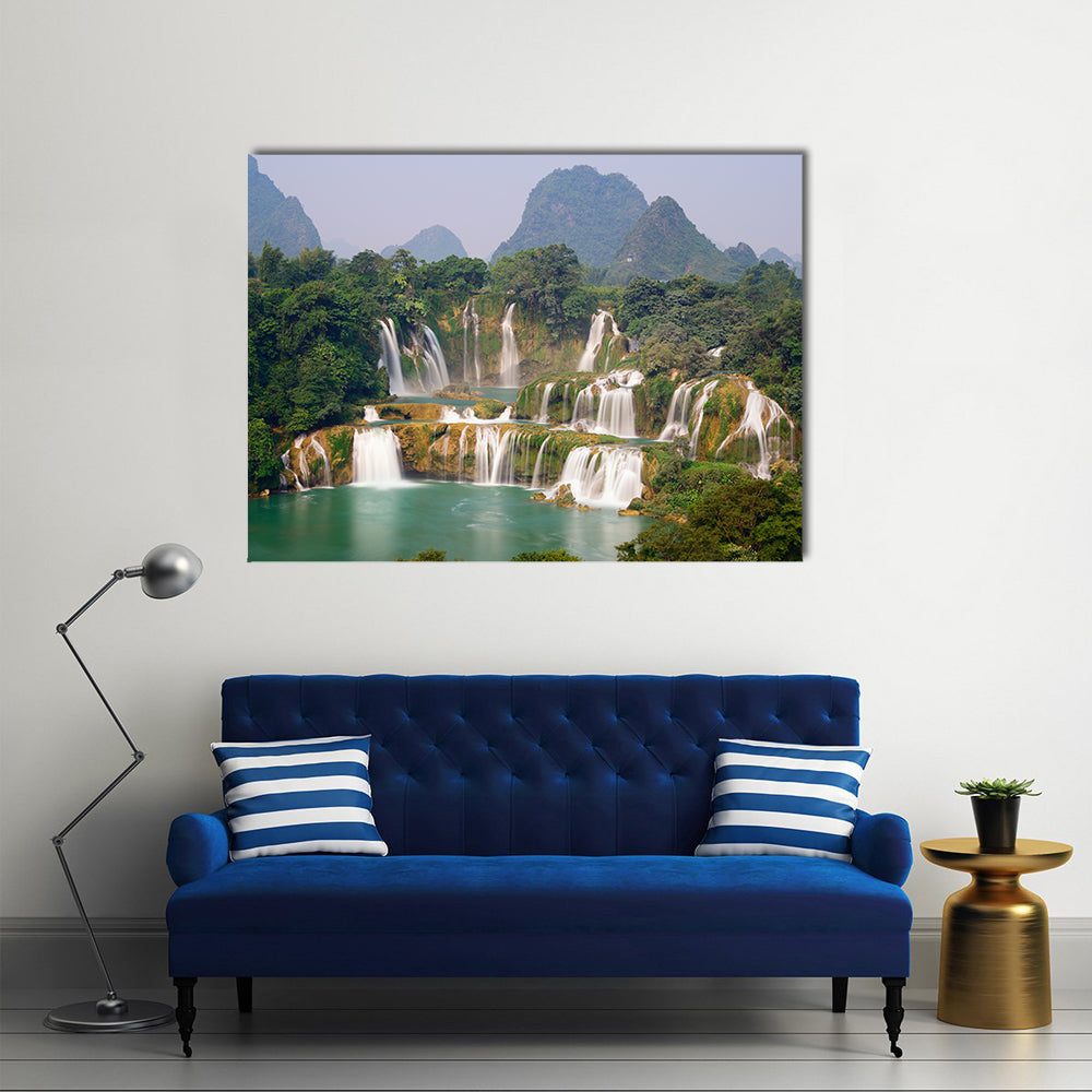 Beautiful Ban Goic Waterfall In China, Multi Panel Canvas Wall Art