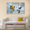 Ice hockey players on the ice Multi panel canvas wall art