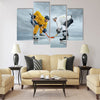 Ice hockey players on the ice Multi panel canvas wall art