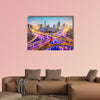 Shanghai, China aerial view over highways multi panel canvas wall art