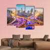 Shanghai, China aerial view over highways multi panel canvas wall art