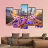 Shanghai, China aerial view over highways multi panel canvas wall art