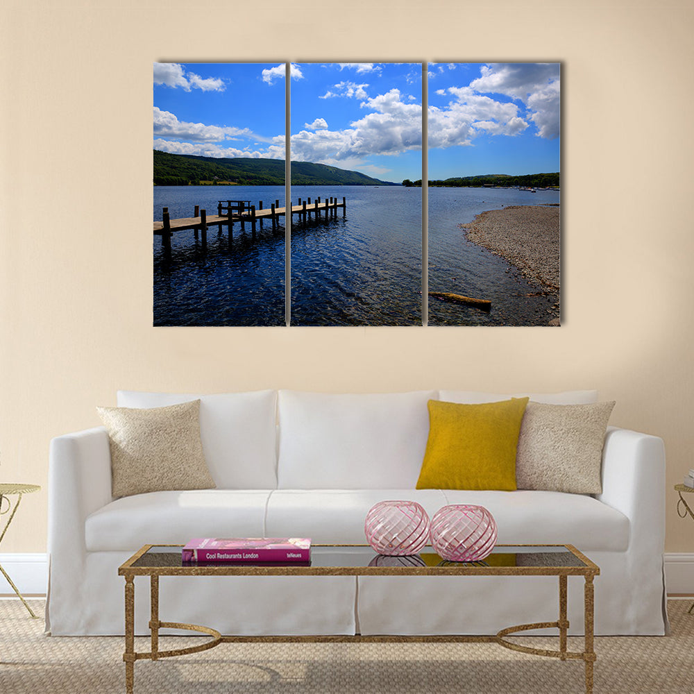 Coniston Water, Lake District England UK on a summer day multi panel canvas wall art