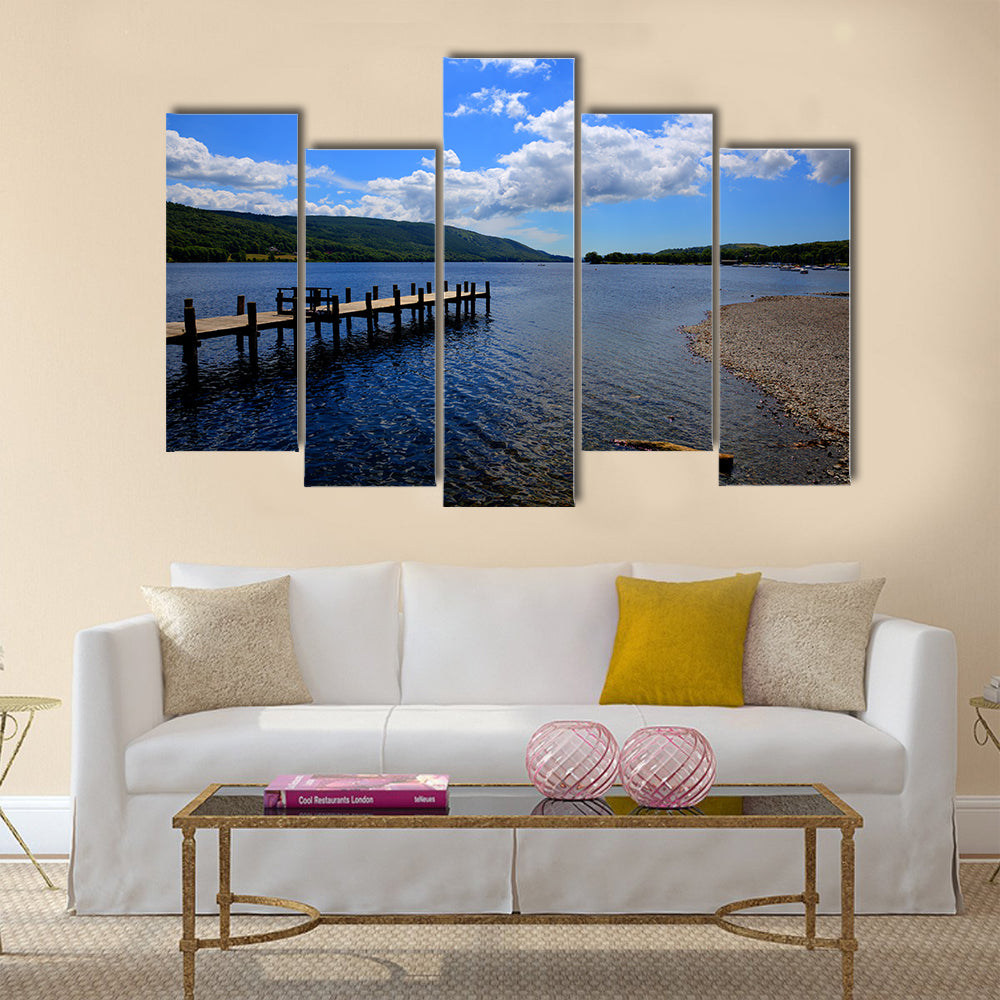 Coniston Water, Lake District England UK on a summer day multi panel canvas wall art