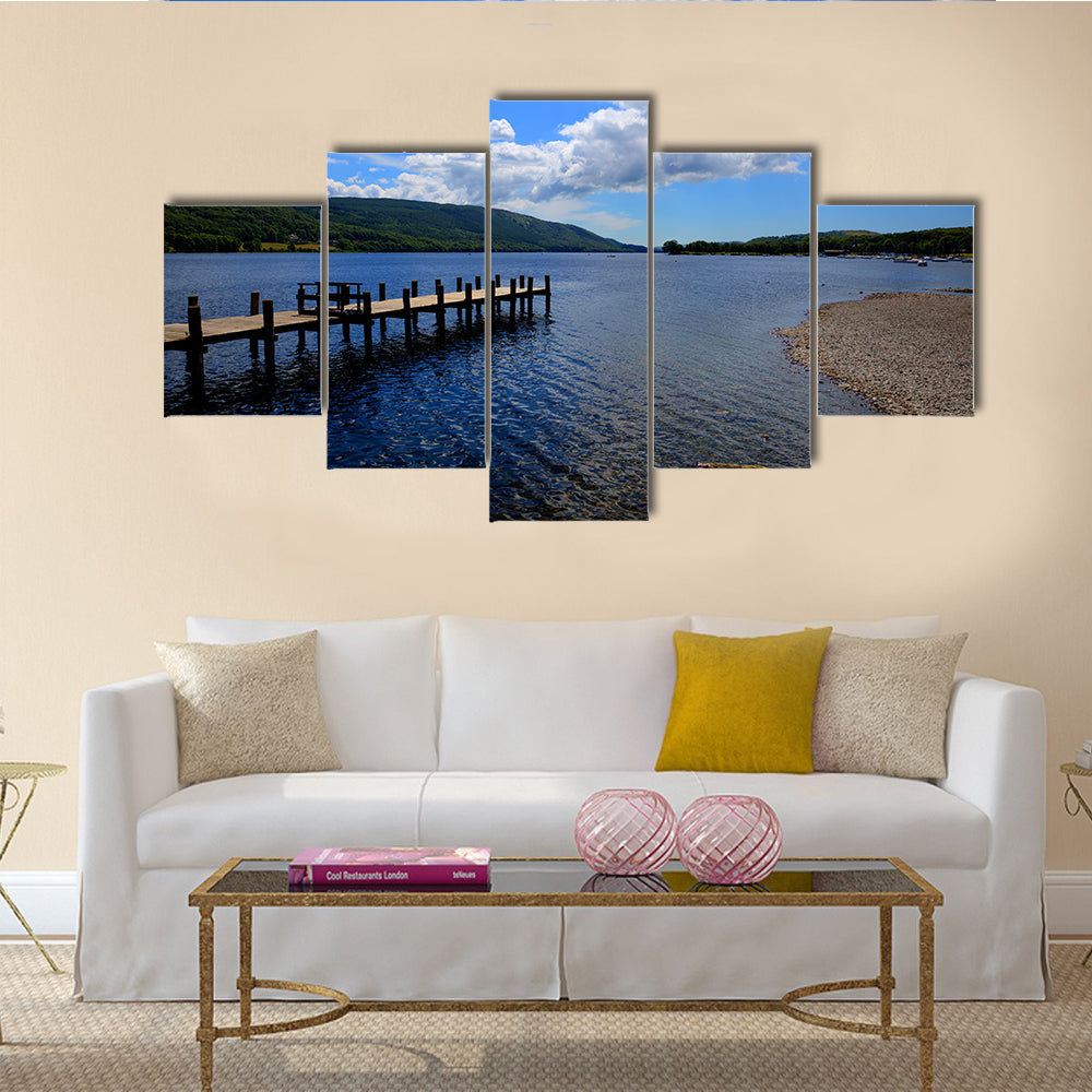 Coniston Water, Lake District England UK on a summer day multi panel canvas wall art