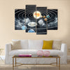 Solar system with eight planets Multi Panel Canvas Wall Art